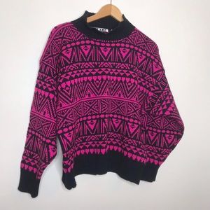 Vintage 90s chunky knit large scale print sweater